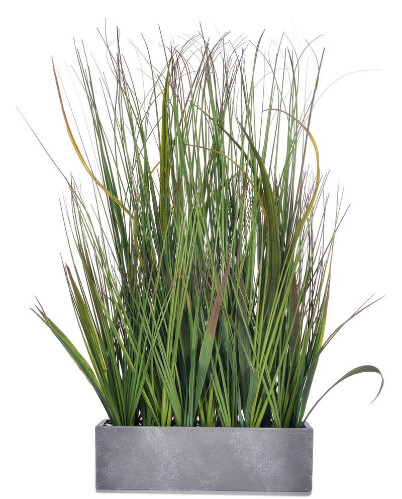 AlphaAcc 20 inch Fake Plants Weather Resistant Evergreen PVC Wheat Grass Plant in Pot Realistic Looking Fake Sea Grass for Home Office Decor Artificial Indoor Plant - Image 1